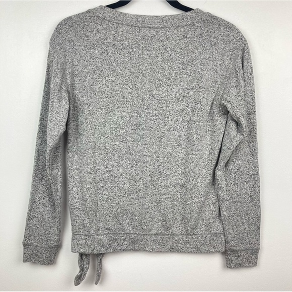 J. CREW Gray Marled Sweater Knit Jersey Tie Waist Top - Picture 6 of 7